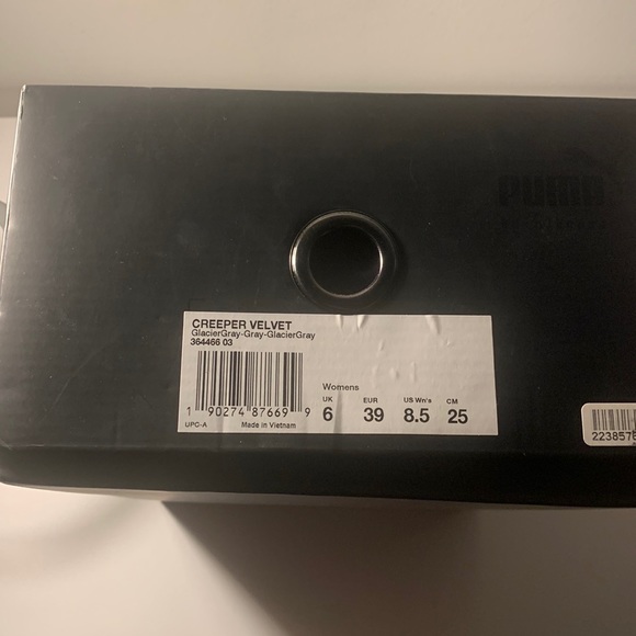 Grey Velvet Puma Creepers-Fenty (Used)** - Picture 4 of 5